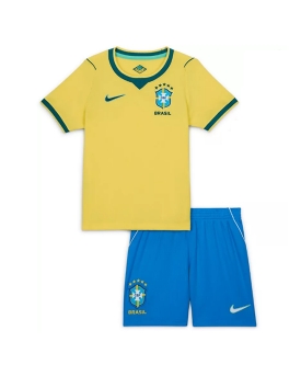 Billige Fotballdrakt Brasil Replika Hjemmedraktsett Barn VM 2026 Kortermet (med bukser)